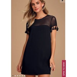 Lulu’s Iced Latte Black Shift Dress